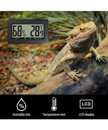 Reptile Thermometer Hygrometer - Black Digital Temperature & Humidity Meter with LCD for Reptile Enclosures - Buy Online on GoSupps.com