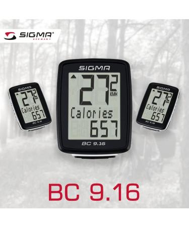 Buy Sigma Sport Bicycle Computer BC 9.16 - 9 Functions Wired Speedometer Maximum Speed Black | Best Price & International Shipping - Buy Online on GoSupps.com