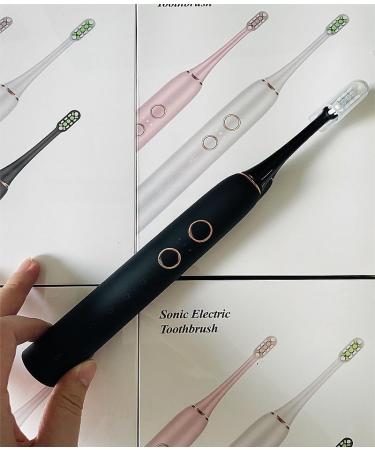 Sonic Electric Toothbrush for Adults - IPX7 Waterproof 4 Brush Heads 4 Modes 3 Intensity Levels 2 Minute Timer - Black - Buy Online on GoSupps.com