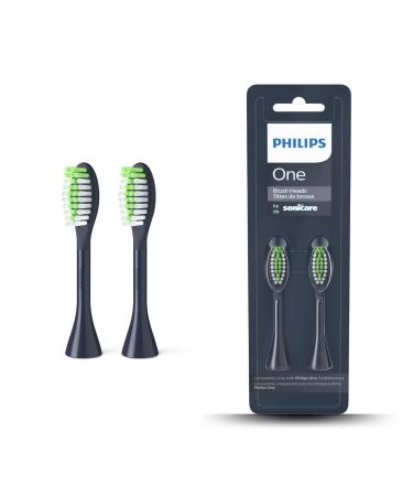 Philips One brush heads for the electric toothbrush pack of two (model: BH1022/04) Midnight Navy Blue 1 piece (pack of 1)