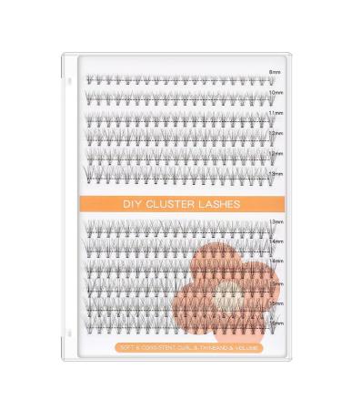 Lash 8-10-12-14-16mm Mixed D Curl Big Capacity Segmented Eyelash Individual Clusters For a Segmented Look Glue-free Design Professional Makeup Grafting Fake False Eyelashes (10P Large capacity) 1 Count (Pack of 1)