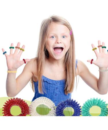 Dulspue Massage Rings for Fingers - 12 Piece Acupressure Ring Set for Stress Relief & Improved Circulation - 6 Colors Available - Buy Online on GoSupps.com