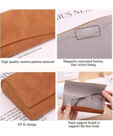 Buy Fobkdl 2-Piece Leather Eyeglasses Case Set - Foldable Portable Sunglasses Cases for Men & Women - Stylish Yellow & Blue Spectacle Holders - Buy Online on GoSupps.com