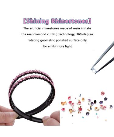 CORGIMHZ 4 Pack Colorful Rhinestone Headbands for Girls - Non-Slip Double Row Crystal Hairbands - Buy Online on GoSupps.com