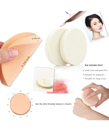 Large Round Makeup Sponges for Eye, Foundation, Blush - Soft, Thick, Fast Makeup - Dry/Wet Use, No Scumming - 2 Count - Buy Online on GoSupps.com