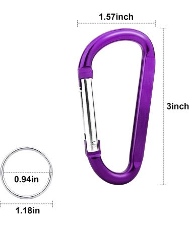 10 Pack 3 Aluminum Spring Snap Hook Carabiner D Ring - Camping, Fishing, Hiking, Traveling, Keychain Craebuer - Buy Online on GoSupps.com