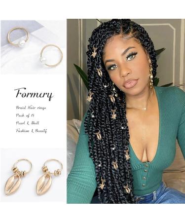 Gold Tortoise Shell Loc Hair Rings - 15pcs Hair Jewels & Clips for Women and Girls - Buy Online on GoSupps.com