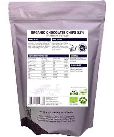 Indigo Herbs Organic Chocolate Chips 1kg | 82% Cacao | Vegan | Dairy Free - Buy Online on GoSupps.com