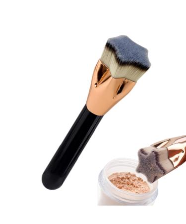 Foundation Brush - Soft Contour Foundation Makeup Brush with Flat Top | Wooden Handled Beauty Brush Cosmetics Tool for Blending for Theatrical Performance
