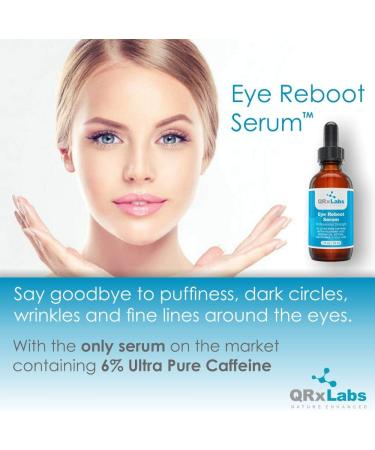 Eye Reboot Serum - 6% Caffeine, Hyaluronic Acid, Rosehip Oil, Retinol - Reduces Dark Circles, Puffiness, Wrinkles - 1oz - Buy Online on GoSupps.com
