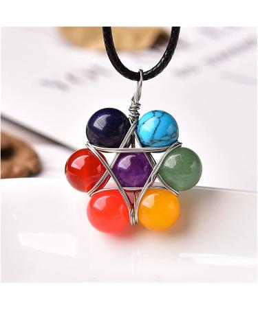 1PC Natural Stone Pendant Colorful Amethyst Agate Mineral Jewelry Seven Chakras Quartz for Men Women Crystal Gift (Color : 1PC) - Buy Online on GoSupps.com