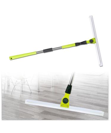 Silicone Brooms for Floor Cleaning with 51 Long Handle Floor Squeegee for Concrete Floor Squeegee for Floor for Smooth Floors Rugs Windows