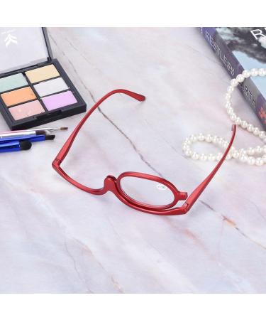 Buy Sonew Make-Up Glasses with Magnification - Rotatable Unique Lens for Enlarged Eyes | Essential Beauty Tool for Women (Red 150) - Buy Online on GoSupps.com