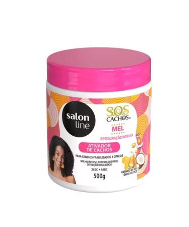 Linha Tratamento (SOS Cachos) Salon Line - Ativador de Cachos Mel Cachos Intensos 500 Gr - (Salon Line Treatment (SOS Curls) Collection - Intense Curls Honey Curl Activator Net 17.63 Oz)