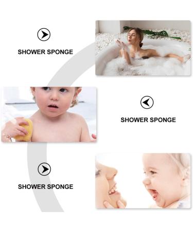 Minkissy 3pcs Bathing Sponges with Hanging Strap - Soft Shower Exfoliating Sponges for Adults & Kids - Yellow Sponge for Body Scrubbing - Bathroom Cleaning Tool - Buy Online on GoSupps.com