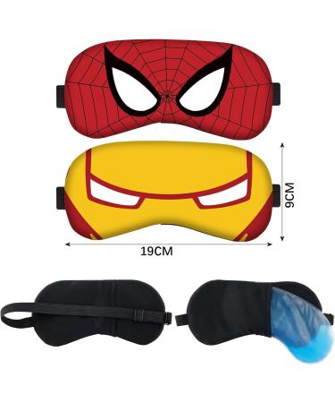 2 pcs Superhero Eye Mask ATVOYO-Spider-Man Eye Mask 3D Printed Cartoon Eye Mask with Elastic Strap Soft Fluffy Sleep Hood Boys Girls Children Sleep Travel Eye Mask - Buy Online on GoSupps.com