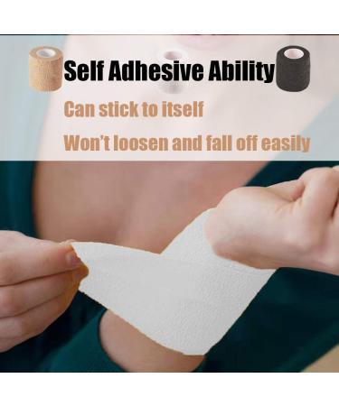 24 Pack 2 Self Adherent Bandage Wrap - Athletic Elastic Cohesive Flex Tape for Sport, First Aid, Medical - 5 Yards per Roll - Ideal for Wrist, Ankle, Sprains, Swelling - 3 Colors Included - Buy Online on GoSupps.com