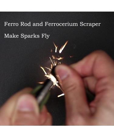 PSKOOK Fire Starter Necklace - Flint and Steel Bushcraft Survival Paracord Necklace for Camping, Hiking, Backpacking - Black - Buy Online on GoSupps.com