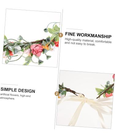 MAGICLULU 1pc Colored Rose Wreath Bridal Floral Garland Bridal Garland) No Lens Glasses Garland Headband Copper Star of David Flower Headband Flower Headdress Cloth Bride Wedding - Buy Online on GoSupps.com