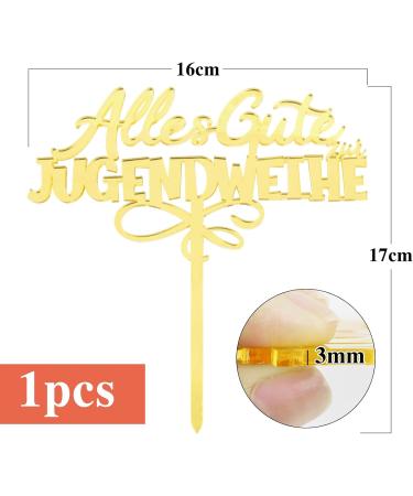 Happy Youth Consecration Cake Topper - Elegant Gold Acrylic Decoration for Celebrations | Perfect Gift Idea - Buy Online on GoSupps.com