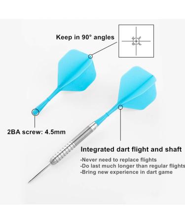 12PCS Blue Integrated Dart Flights & Shafts Set - Durable Anti-Fall Design - Buy Online on GoSupps.com
