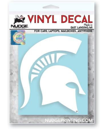 Michigan State University Spartans Car Decal, Officially Licensed NCAA Vinyl - White Die-cut Spartan Helmet Head Sticker for Cars, Windows, Laptops, Water Bottles - Weatherproof and Heavy-Duty - Buy Online on GoSupps.com