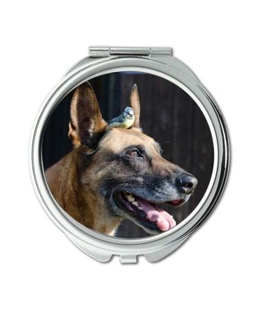 Mirror Compact Mirror Dog Blue Tit Malinois Bird Baby Animal Pet Sweet Pocket Mirror portable mirror