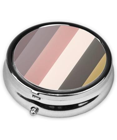 Warm Rustic Color Scheme Round Pill Box - 3 Compartment Organizer for Purse & Pocket | Portable Travel Solution - Buy Online on GoSupps.com