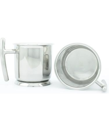 Premium Stainless Steel Shaving Brush Mug with Handle | Shaving Cream Soap Dish for Men - Buy Online on GoSupps.com