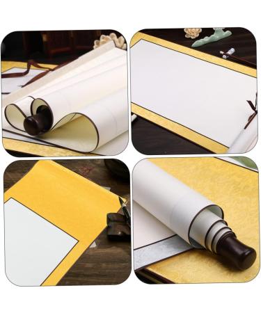 SEWOART Blank Rice Paper Scroll Calligraphy Rice Paper Water Writing Cloth Chinese Painting Couplet Paper Yellow 1.5X40X117CM - Buy Online on GoSupps.com