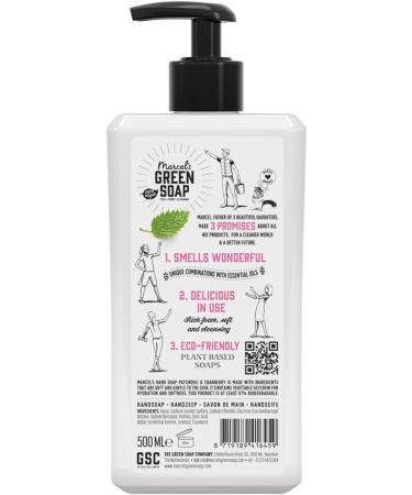 Marcel's Green Soap Hand Soap Patchouli & Cranberry 500ml Eco-Friendly Vegan Biodegradable Handwash Dispenser - Buy Online on GoSupps.com
