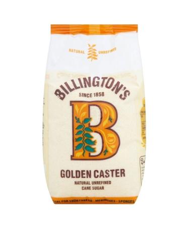 Billington Natural Golden Caster Raw Cane Sugar (1 kg) - Pack of 6