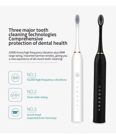 Two Pack Rechargeable Electric Toothbrushes for Adults & Teens - 8 Brush Heads Included | International Shipping - Buy Online on GoSupps.com