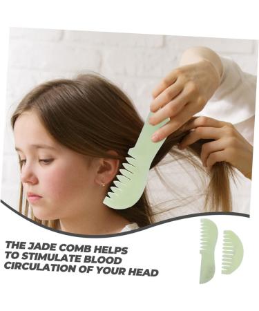 Anneomas 2-Piece Jade Comb Set | Scalp Massage Tools for Acupressure & Relaxation - Buy Online on GoSupps.com
