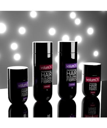 Volumon Professional Hair Building Fibres- Hair Loss Concealer- COTTON- 12g- Get Upto 30 Uses- CHOOSE FROM 8 HAIR SHADES COLOURS (Black) - Buy Online on GoSupps.com