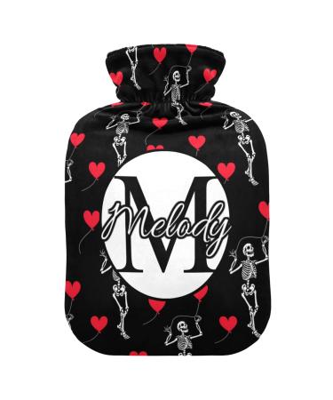 Individual skeletal heat bottle for Valentine's Day with reference personalized hot water bottles for pain relief individual hot water pocket warm water bed warmers for warm and cold compress 2 l