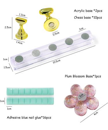 10pcs Acrylic Nail Art Display Stand with 3 Bases Nail Art Holder Base Crystal Nail Art Stand Magnetic for Nail Art Skills Practice Stand DIY Nail Art Nail Art Tools Art Salon Gold - Buy Online on GoSupps.com