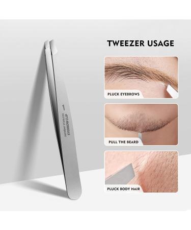 Stainless Steel Precision Eyebrow Tweezers Flat Tweezers for Eyebrows for Women-for Facial Hair and Ingrown Hair Removal Beauty Tools - Buy Online on GoSupps.com