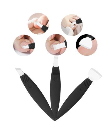 Pedicure Knife Set - 3Pcs Stainless Steel Tools for Ingrown Toe Nail, Foot Callus & Dead Skin Removal - Nail Care Kit for Feet Grooming - Black Set - Buy Online on GoSupps.com