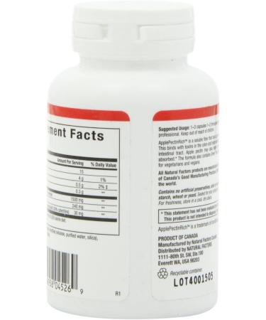 Natural Factors ApplePectinRich Super Strength - 90 vegicaps - Buy Online on GoSupps.com