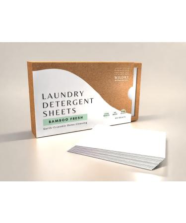 Liquidless Laundry Detergent Sheets - Eco-friendly Bamboo Fresh Scent | 60 Sheets 100% Plastic-free Biodegradable & Hypoallergenic - Buy Online on GoSupps.com