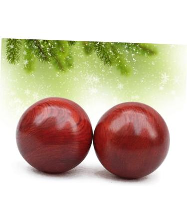 BUIFULSIC Wooden Massage Device - 2-Stick Hand Roller Ball for Wrist Strength & Relaxation - 5cmx5cm Red Bamboo Fitness Tool - Buy Online on GoSupps.com