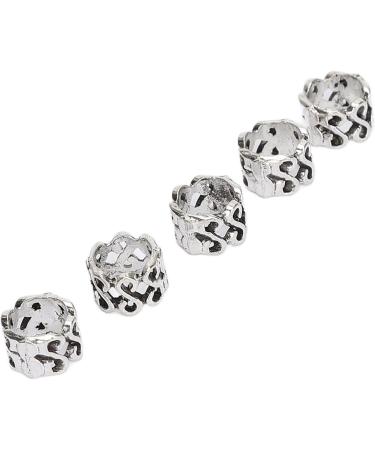100PCS Ancient Silver Metal Beard Beads - Unique S Shape Dreadlock Decorations for Hair Braiding & DIY Jewelry - Buy Online on GoSupps.com