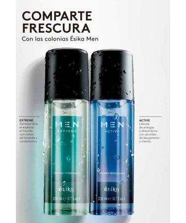 Esika Men Active Refreshing Cologne Herbal Aroma with Fresh Notes of Bergamot and Mint 6.7 fl oz / 200ml - Buy Online on GoSupps.com