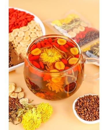 Dandelion Wolfberry Tea Kidneys & Liver Tea Dandelion Tea Bags Seven Herbal Tea Yuanqi Four Treasures Tea 120g per Pack (2Pcs) - Buy Online on GoSupps.com