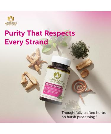 Maharishi Ayurveda Healthy Hair & Nails 60 Tablets Ayurvedic Herbal Support with Eclipta Ashwagandha & Tinospora Supports Hair Nail & Scalp Health* - Buy Online on GoSupps.com