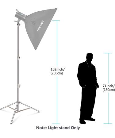 Neewer 2 Pieces Light Stand Kit  102"/260cm Stainless Steel Heavy Duty with 1/4" to 3/8" Adapter for Studio Softbox  Monolight and Other Photographic Equipment 114"/290 cm - Buy Online on GoSupps.com