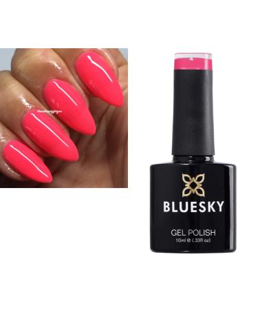 Bluesky GEL NAIL POLISH BUBBLEGUM BRIGHT PINK ORANGE CS42 Nail UV LED Soak Off 10ml