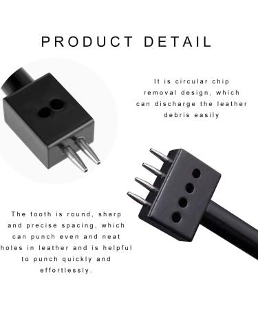 3pcs 5mm Prong Punch Tool Set for Leather Craft - Circular Cut Lacing Stitching Chisel DIY Kit - Buy Online on GoSupps.com