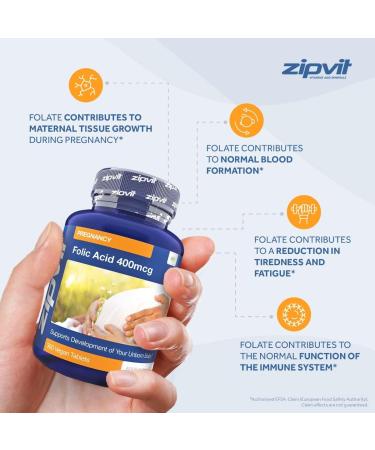 400mcg Folic Acid Folate (Vitamin B9) 360 Vegan Tablets | Prenatal Vitamin for Maternal Tissue Growth | Reduce Fatigue | 1 Year Supply - Buy Online on GoSupps.com